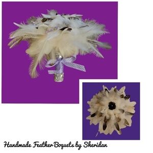 HANDMADE Artisan Peacock Feathers Jewel Formal Bridal Boquet FIRM PRICE